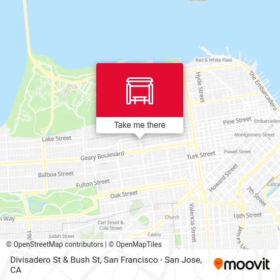 Divisadero St & Bush St map