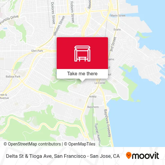 Delta St & Tioga Ave map