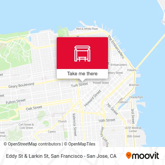Eddy St & Larkin St map
