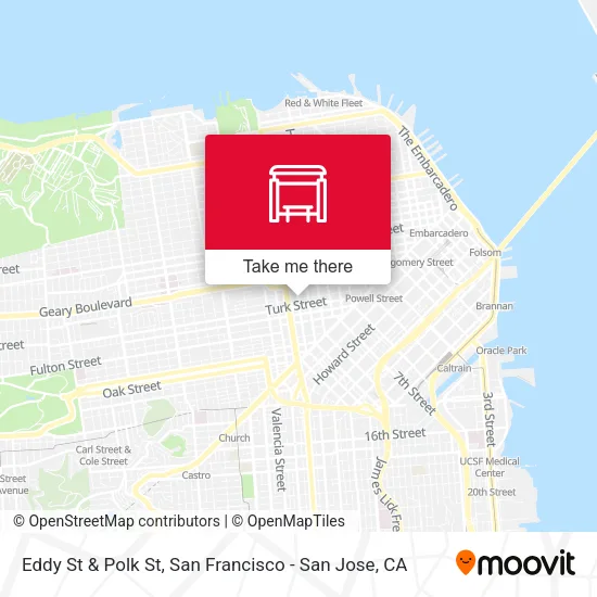 Eddy St & Polk St map