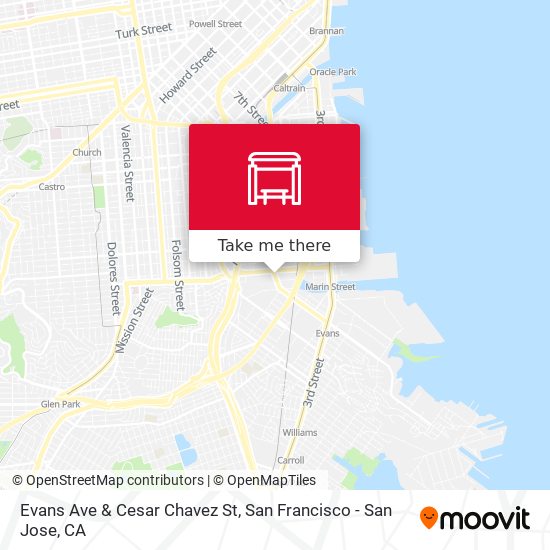 Mapa de Evans Ave & Cesar Chavez St