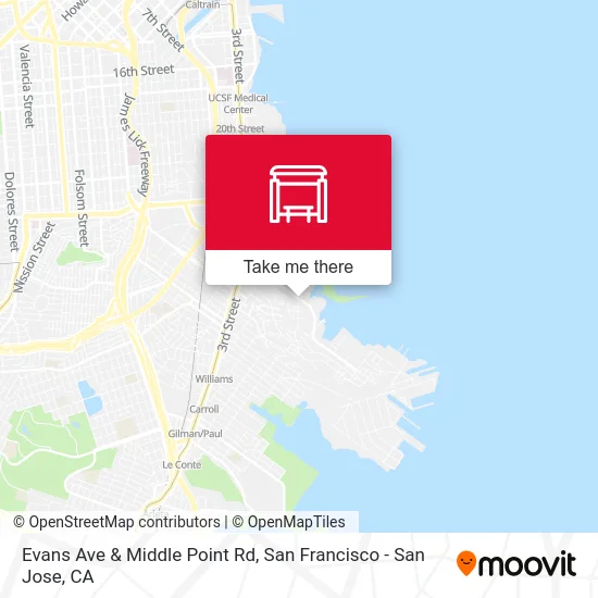 Evans Ave & Middle Point Rd map