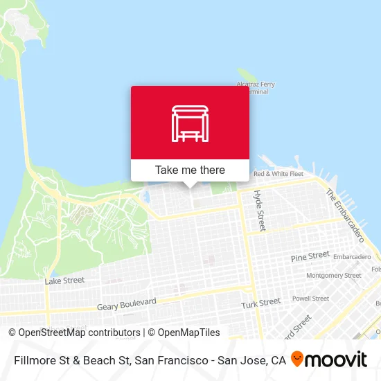 Fillmore St & Beach St map
