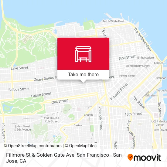 Fillmore St & Golden Gate Ave map