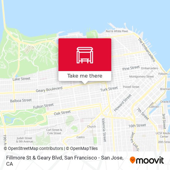 Fillmore St & Geary Blvd map