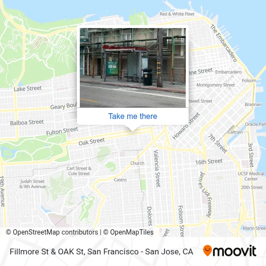 Fillmore St & OAK St map