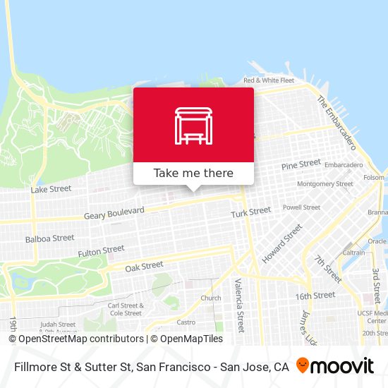 Fillmore St & Sutter St map