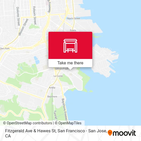 Fitzgerald Ave & Hawes St map