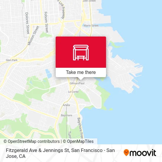 Fitzgerald Ave & Jennings St map