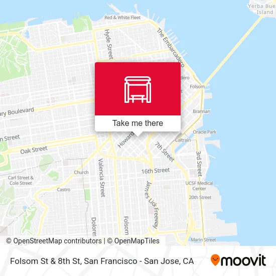 Folsom St & 8th St map