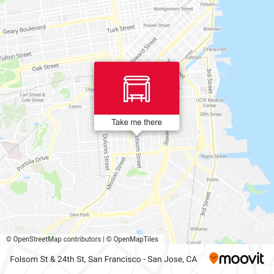 Folsom St & 24th St map