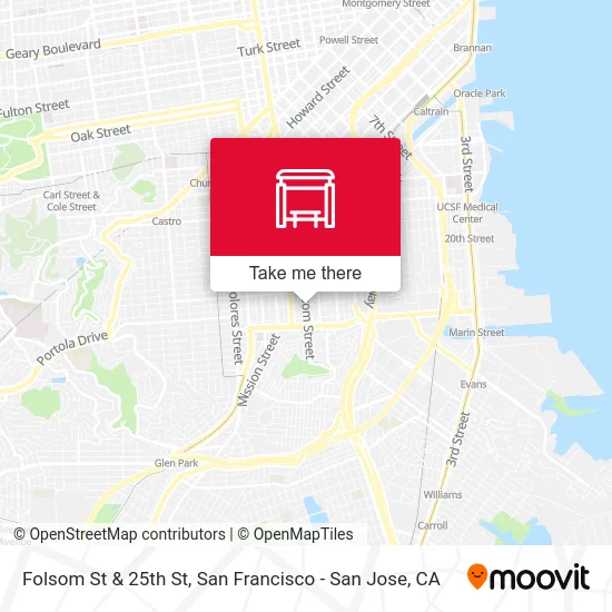 Folsom St & 25th St map