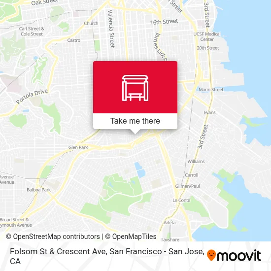 Folsom St & Crescent Ave map