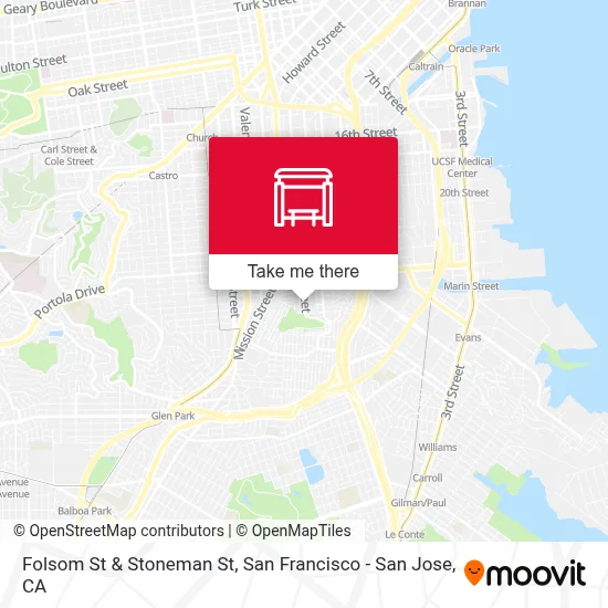 Folsom St & Stoneman St map