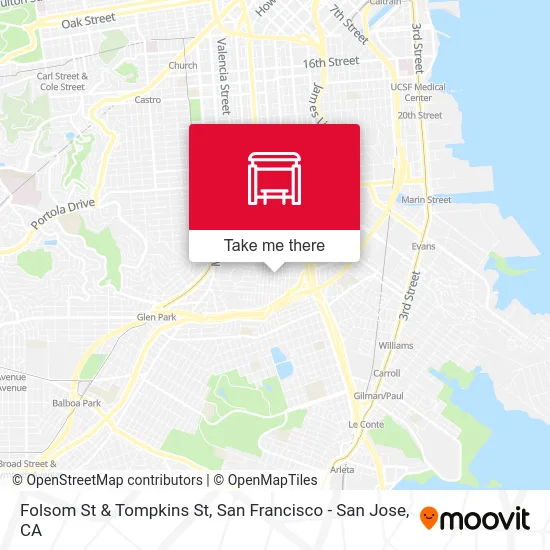 Folsom St & Tompkins St map