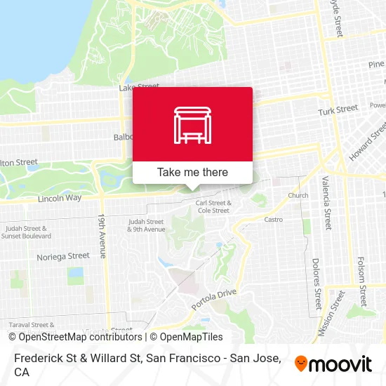 Frederick St & Willard St map