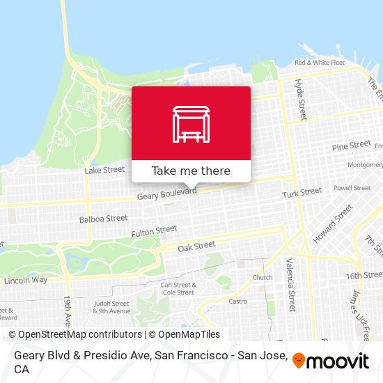 Geary Blvd & Presidio Ave map