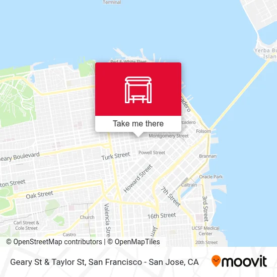 Geary St & Taylor St map