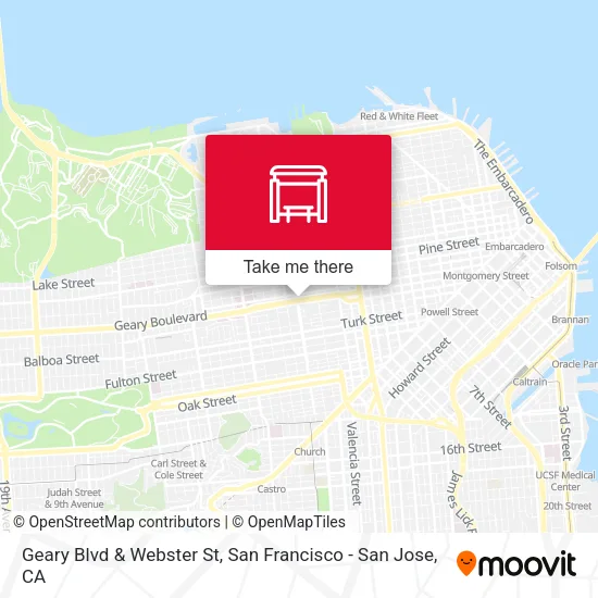 Mapa de Geary Blvd & Webster St