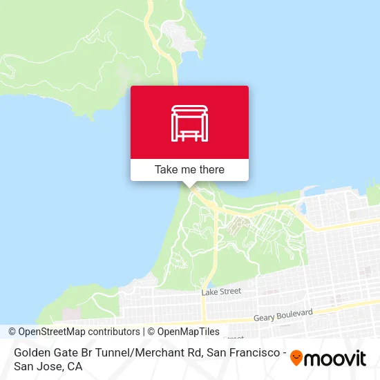 Golden Gate Br Tunnel / Merchant Rd map