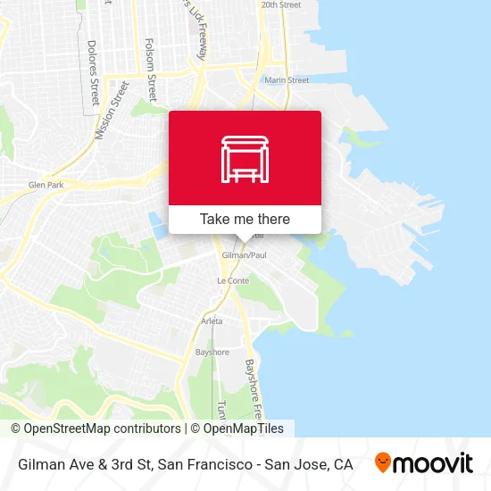 Gilman Ave & 3rd St map
