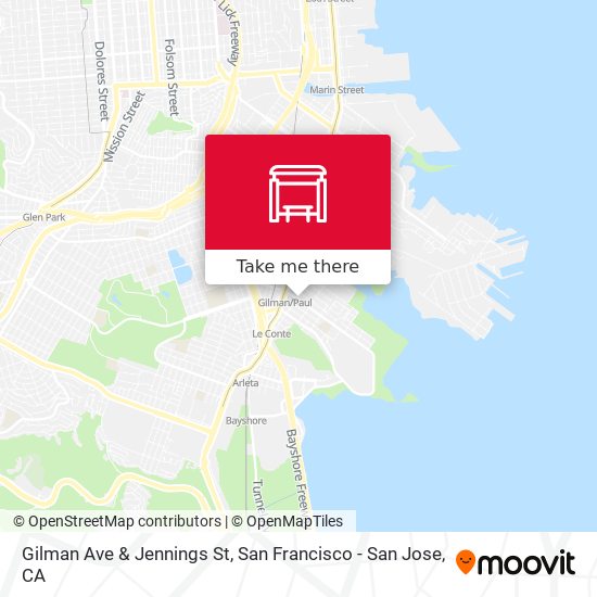 Gilman Ave & Jennings St map