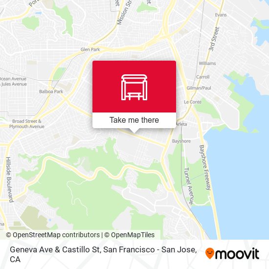 Geneva Ave & Castillo St map