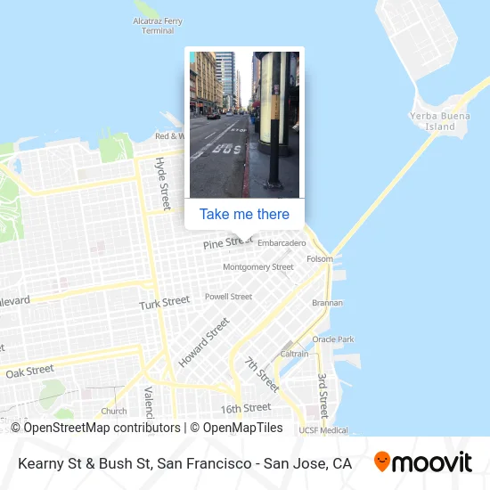 Kearny St & Bush St map