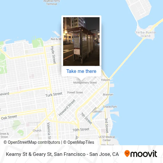 Kearny St & Geary St map