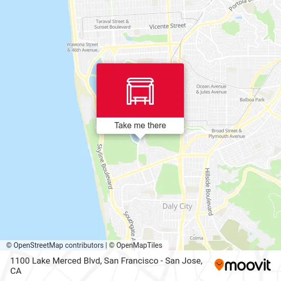 1100 Lake Merced Blvd map