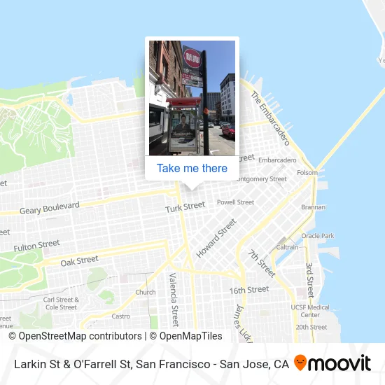 Larkin St & O'Farrell St map