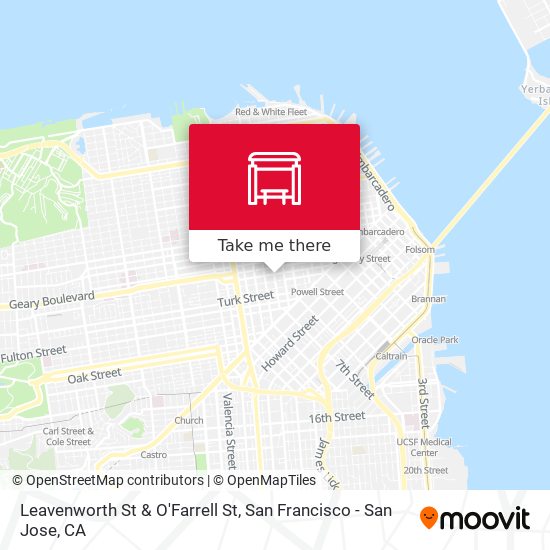 Leavenworth St & O'Farrell St map