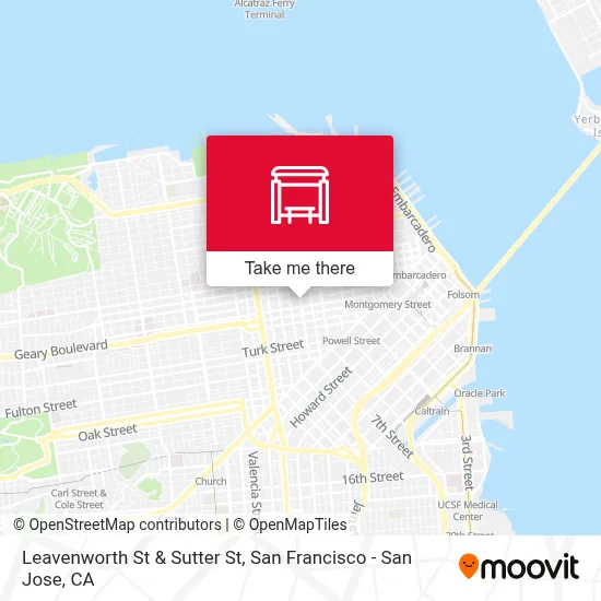 Leavenworth St & Sutter St map
