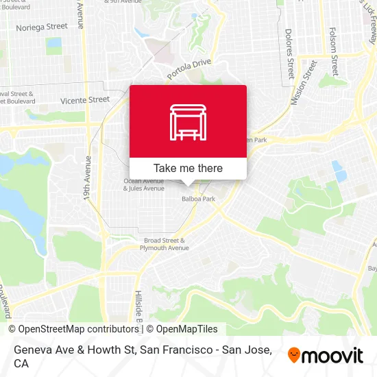 Geneva Ave & Howth St map