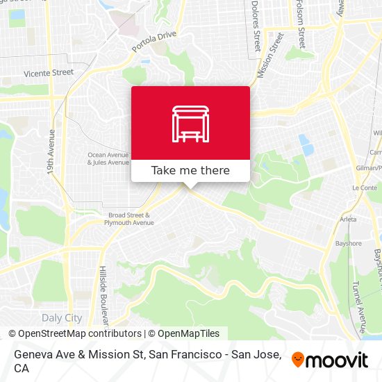 Geneva Ave & Mission St map