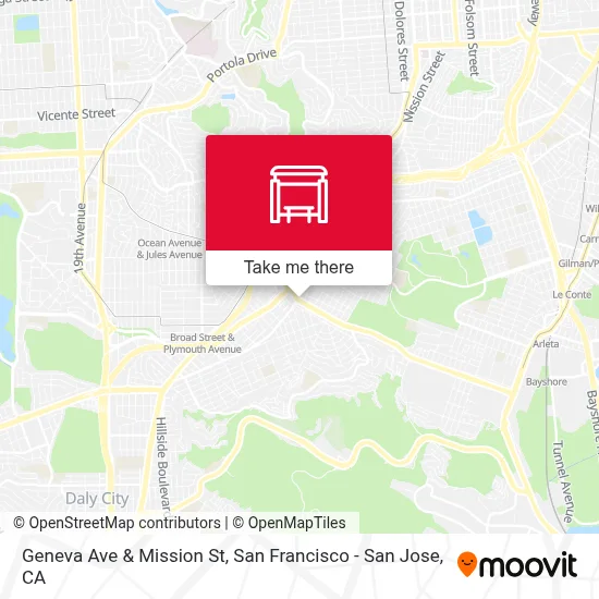 Geneva Ave & Mission St map