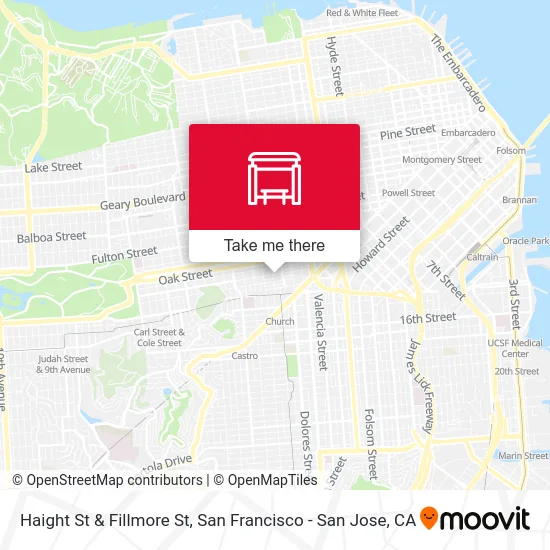 Haight St & Fillmore St map