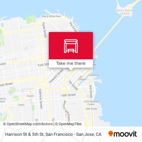 Harrison St & 5th St map