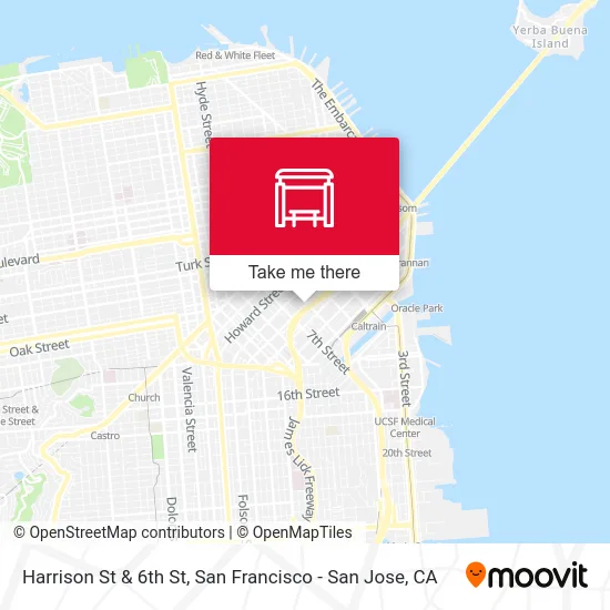 Harrison St & 6th St map