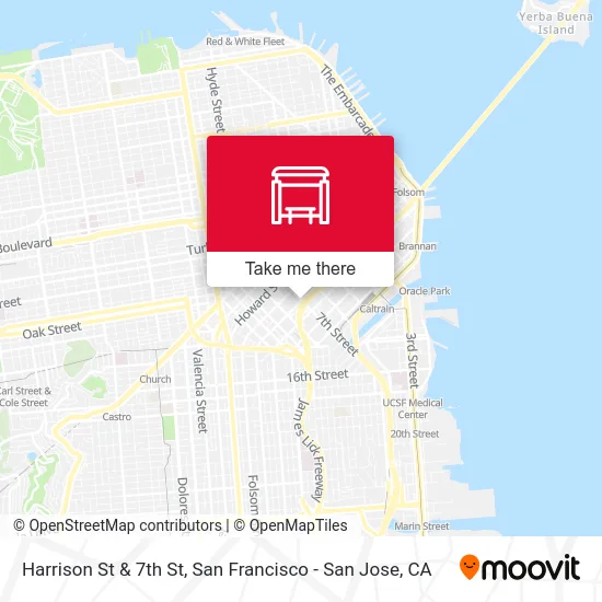 Harrison St & 7th St map