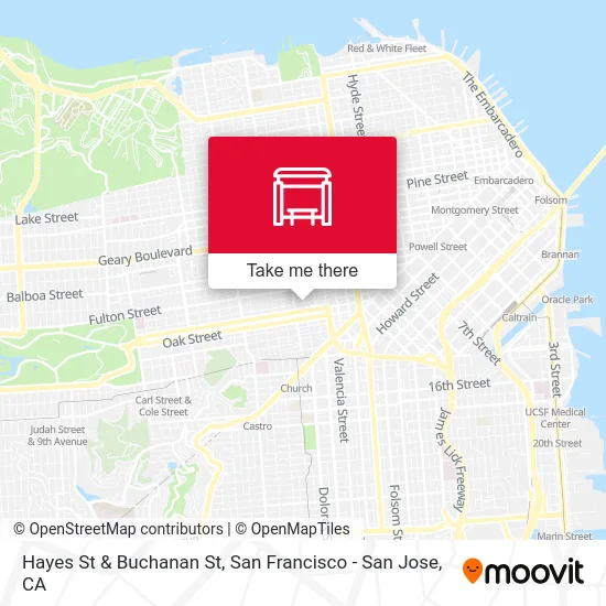 Hayes St & Buchanan St map
