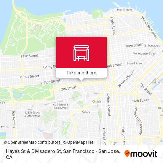 Hayes St & Divisadero St map