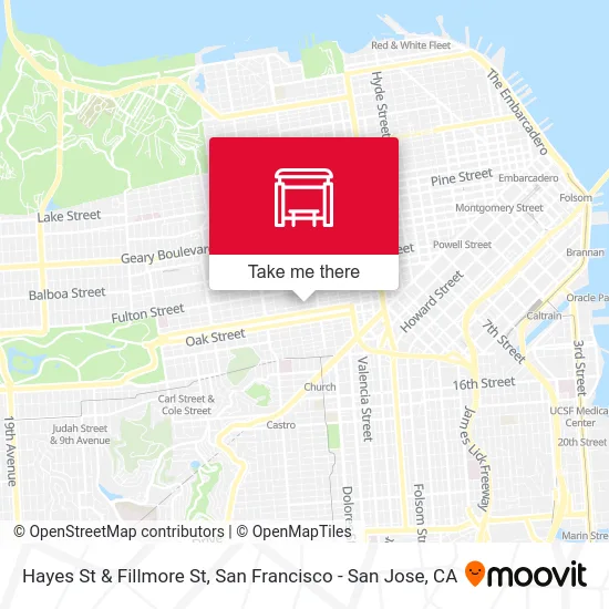 Hayes St & Fillmore St map