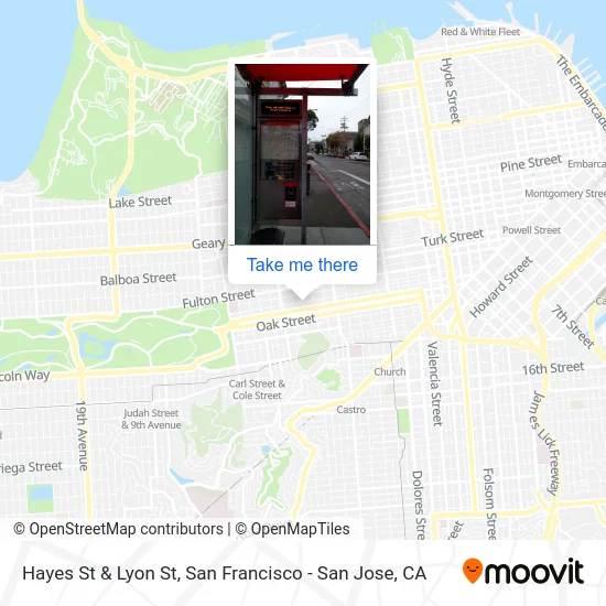 Hayes St & Lyon St map