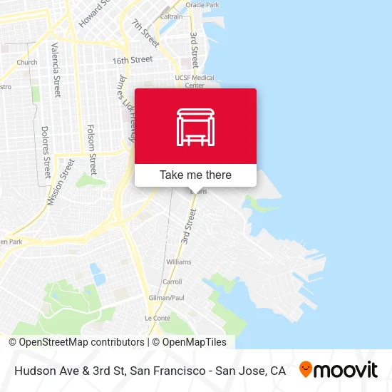 Hudson Ave & 3rd St map