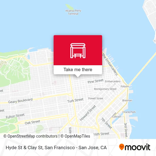 Hyde St & Clay St map