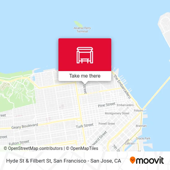 Hyde St & Filbert St map