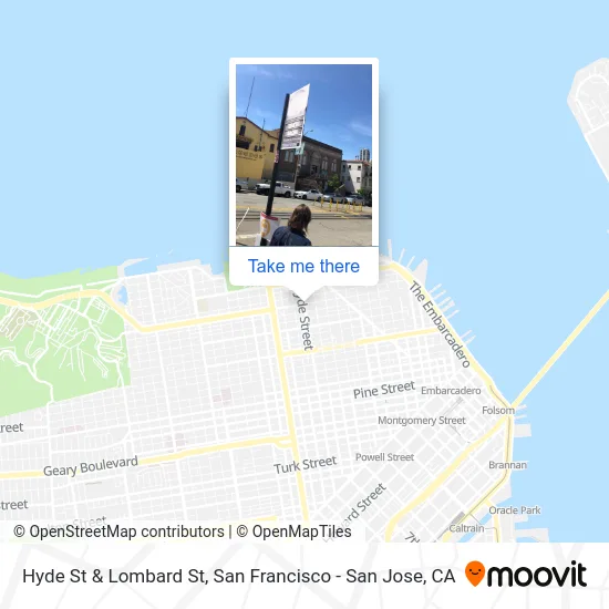 Hyde St & Lombard St map