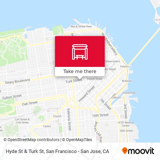 Hyde St & Turk St map