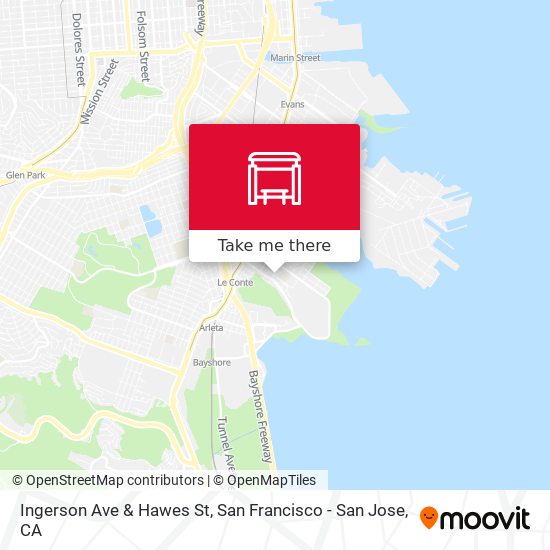 Ingerson Ave & Hawes St map